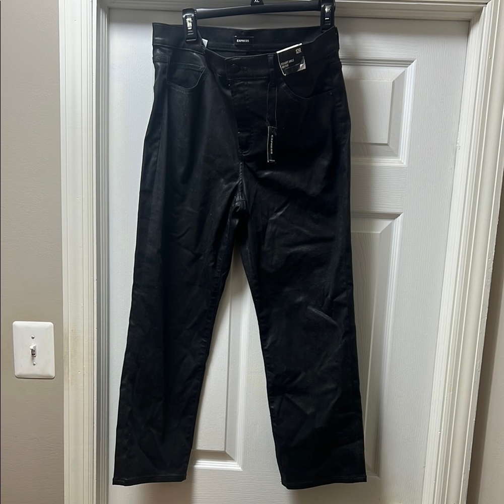 Women’s Black Faux Leather Jeans